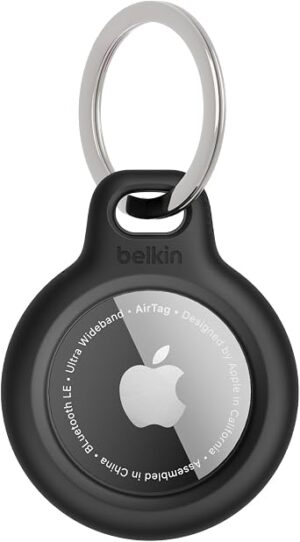 Belkin Apple AirTag Holder Keychain with Key Ring, Scratch-Resistant