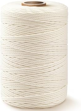 SMART&CASUAL 600 Feet 2mm Cotton Butcher Twine String Soft Food Safe for Cooking Craft Baker Kitchen Meat Turkey Sausage Roasting Gift Wrapping Gardening Crocheting Knitting