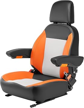 SEATIN Universal Tractor Seat, Zero Turn Mower Seat (orange/Black)