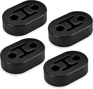 SINGARO Rubber Exhaust Hanger, Muffler Exhaust System, Heavy Insulator Support Bushing Installation, 2 Holes 0.47 Inch, High-Density Tailpipe Damping Hanger (4PCS Black)