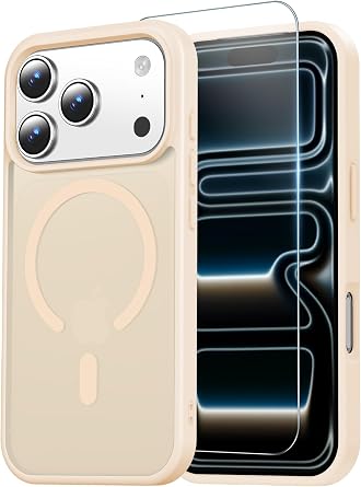 Temdan for iPhone 18 Pro Max Case/iPhone 17 Pro Max Case, Beige
