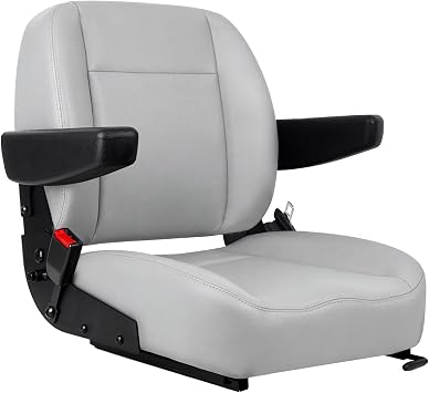 61h3qYY4aKL._AC_SY355_.jpg Universal Grey Tractor Seat Comfortable Lawn Mower Seat with Safety Feature
