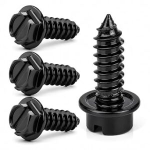 Suspension Dudes License Plate Screws with Rustproof Finish (4-Pack, Black)