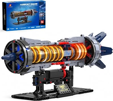 71C29YJhMhL._AC_SY355_.jpg JMBricklayer Turbojet Engine Building Set for Adults, Motorized & Light-Up