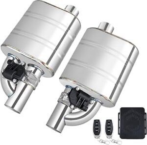 2.5 Inch Valved Muffler Electric Exhaust Cutout with Muffler Cat Back Exhaust System Kit (2pcs)