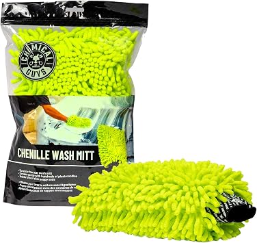 Chemical Guys, Chenille Microfiber Wash Mitt for Cars, Lime Green, Single
