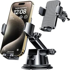 Qifutan Dash Mounted Holders Phone Holders for Your Car Phone Mount for Car Windshield Dashboard Air Vent Universal Pads Mats Mounts Hands Free Automobile Cell Phone Holder Fit for iPhone Smartphone