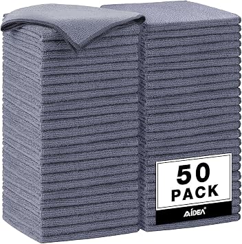 81LYn8WsJhL._AC_SY355_.jpg AIDEA Microfiber Cleaning Cloth Grey 50PK, Microfiber Towels, 12×12"