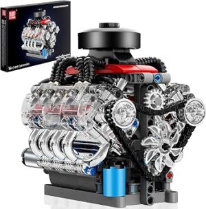 Mould King Mini V8 Engine Kits that Runs, Build Your Own Visible Car Motor, Physical Science Experiment Models for Teens, Best STEM Toy Gifts for 14+ and Adult 10171 (487 Pcs)