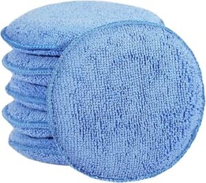FONAROLL Microfiber Wax Applicator Pads, Car Wax Applicator, Buffing & Detail Polishing Foam Pads for Car Cleaning and Fine Polishing (5" Diameter, 6 Pack)…